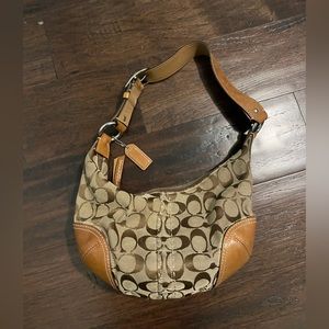 Cream and Brown Coach Purse